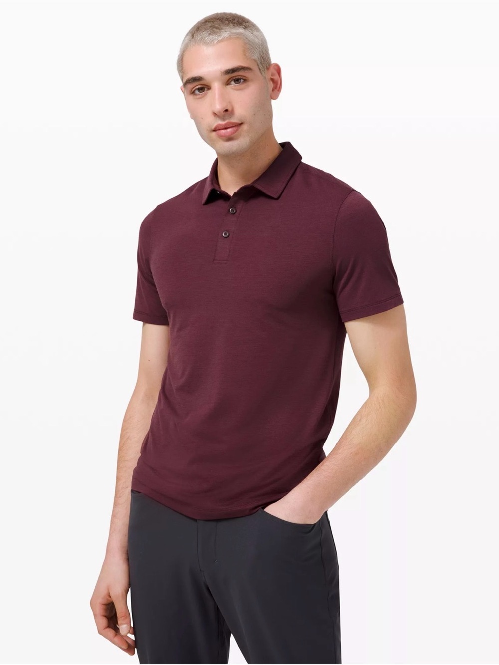 Lululemon Evolution Men's Burgundy Polo Shirt